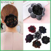 QIZUI แฟชั่นผู้หญิง ขอบลูกไม้กำมะหยี่ เต้นรำสเก็ต บัลเล่ต์โครเชต์ Snood เครื่องมือจัดแต่งทรงผม Updo ตาข่ายคลุมผม ขนมปังหน้าปก