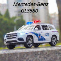 1:32 Benz GLS580รถ SUV หุ่นอัลลอยเสียงรถของเล่นรถดึงถอยหลังรถของเล่นเด็กชายทางวิบากรถสำหรับ A79เด็ก