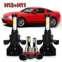 4x LED Headlight Bulbs Hi/Lo Beam Fog Lights H13 H11 Combo Lamp Kit For Ford Mustang V6 2005 2006 2007 2008 2009 2010 2011 2012 Bulbs  LEDs  HIDs