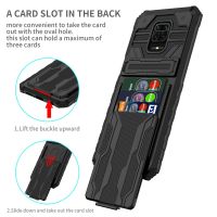 ✺ For Xiaomi Redmi 10X 5G Case Stand Cover With 3 Card Slot Above The Screen Saver Camera Protection Case For Xiaomi Note 9 Pro