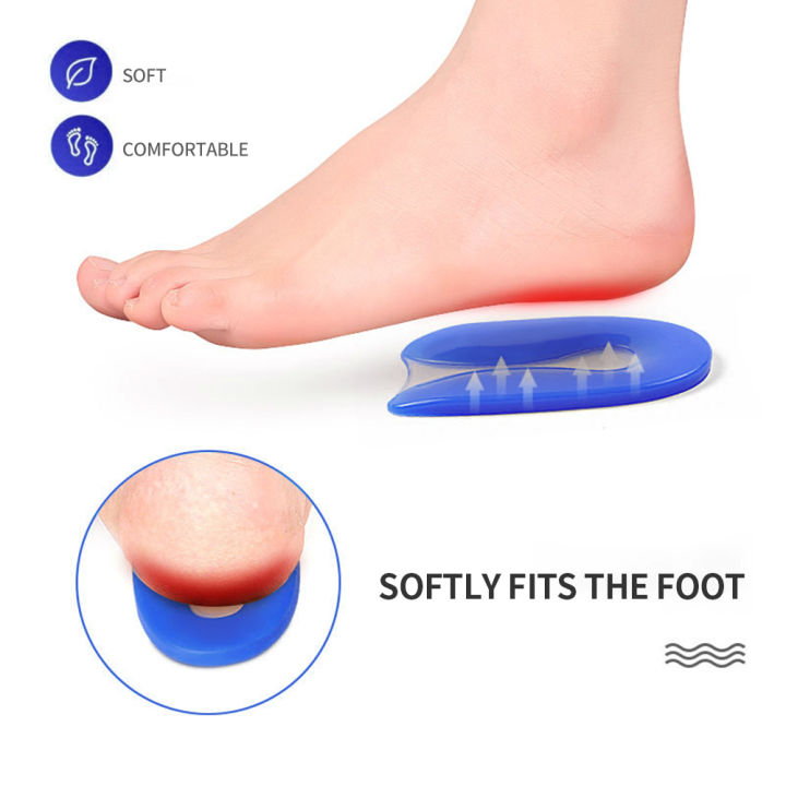 hailicare-เบาะรองนั่งรองเท้าซิลิโคน-1-คู่แผ่นเจลรองส้นเท้ารูปตัวยู-การบรรเทาการดูดซับแรงกระแทกความดันเท้า-plantar-fasciitisปวดเท้า-ส้นนุ่ม-ใส่สบาย-ยางยืด-unisex