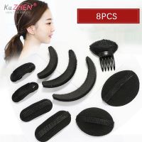 1/2/3/8Pc Bump It Up Volume Reusable Hair Fluffy Sponge Base Styling Insert Puff Clip Bun Maker