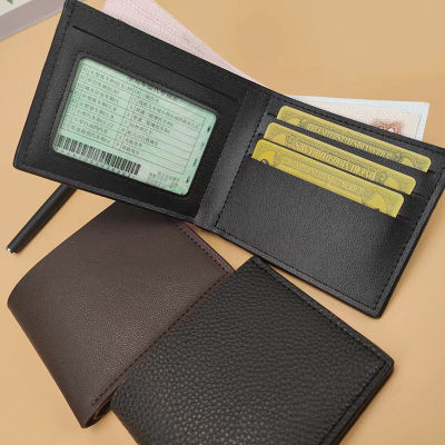 PU Leather Mens Wallet With ID Card Holder Short Wallet For Men PU Leather Wallet For Men ID Card Bank Card Wallet For Men Business Wallet Clip For Men