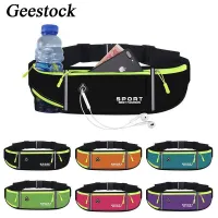 {PYAO Travel Department Store}Geestock Men Sports Waist Pack Running Belt Waist Bag Women Men Waterproof Fanny Pack Wallet Pouch High Elasticity Invisible Bag