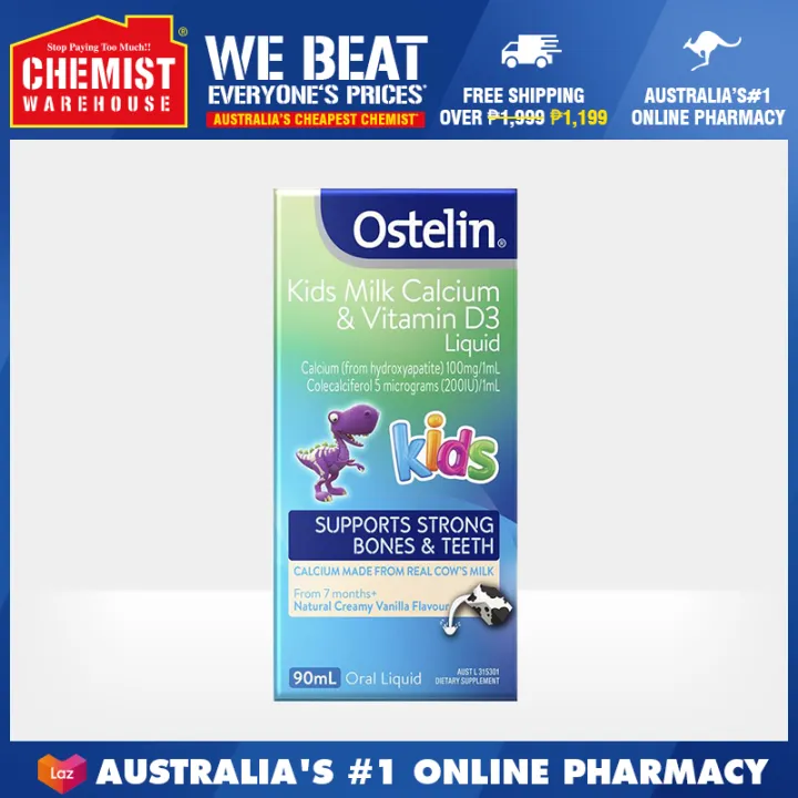 Ostelin Kids Milk Calcium & Vitamin D3 Liquid 90ml Support Muscle
