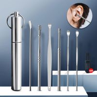 6PCS Ear Cleaner Ear Wax Removal Tool Stainless Steel Earwax Remover Ear Care Tools Ear Cleaner Kit Health Care Earpick