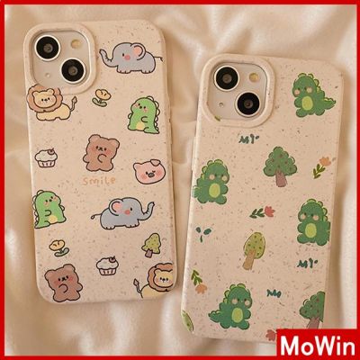 Mowin - เข้ากันได้สำหรับ เคสไอโฟน เคสไอโฟน11 เคส ย่อยสลายได้เป็นมิตรกับสิ่งแวดล้อมฟางข้าวสาลีเรียบสบายเคส ช้างหมีน่ารักเข้ากันได