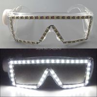 【CW】 LED Glow Eyeglasses with Transparent Frame LED Rave Glasses Flashing LED Sunglasses Light Up DJ Costumes for Party