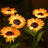 LED Solar Light Sunflower Solar Outdoor Light Waterproof Pathway Yard Lawn Wedding Holiday Garden Decoration Flower Solar Lamp