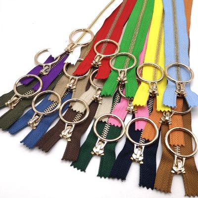 ♧✧ 5PCS 20cm Quality 5 Metal Zipper Close End Auto Lock Gold Tooth Zippers DIY Sewing Garment Bags Shoes Decor Zip Accessories