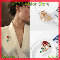 WQP Fashion Store ผ้าพันคอติดเพชรแฟชั่น,สำหรับผู้หญิงปาร์ตี้เข็มกลัดดอกไม้กุหลาบเครื่องประดับอัญมณี