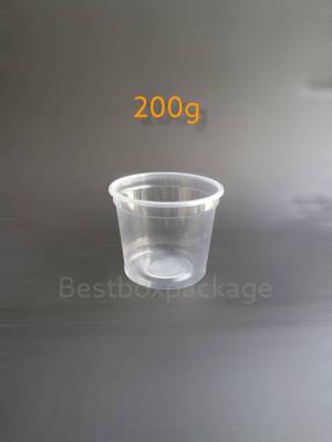 ถ้วยพลาสติก พร้อมฝา ปากถ้วย 9.5 ซม. ขนาด 200 g มีฝาให้เลือกหลายแบบ (40pcs/pax)