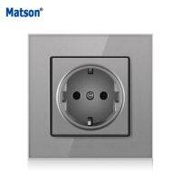 Matson ปลั๊กไฟยูเอสบีผนังหลายสไตล์แผงซิงค์ห้องนอน Ac 110V-250V ผนัง16a ฝังเต้าเสียบมาตรฐาน Usb คู่