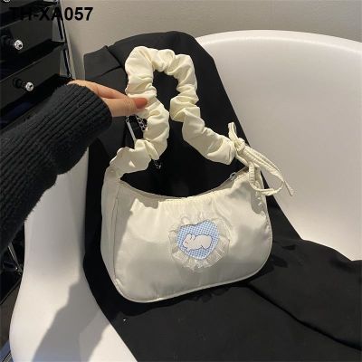 ▬ Small design feeling alar package 2023 new love rabbit lace shoulder aslant BaoChao fold draw string bag