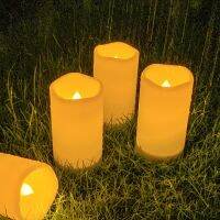 Flicker Candles Flameless Rechargeable LED Light Solar Candles Light Tea Lamps Bedroom Living Home Bar Decoration Supplies