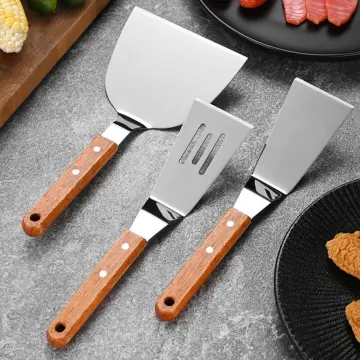 Stainless Steel Wooden Handle Teppanyaki Shovel Non-Slip Frying