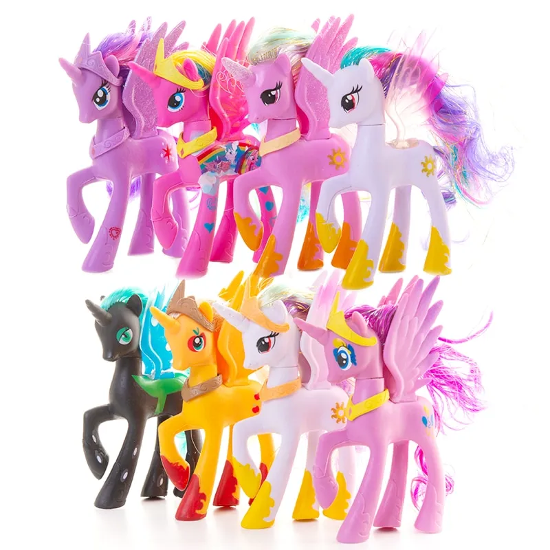 My Little Pony 14cm Cartoon Rainbow Horse Anime Action Figure Model Kids  Gift US