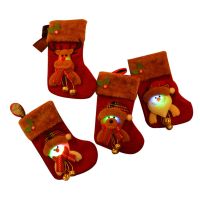 Christmas Stocking with Lights Large Soft Christmas Stockings for Candies Chocolate Toys Socks Tights