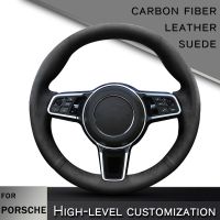 Custom Car Steering Wheel Cover for Porsche Panamera Cayenne Macan 718 911 interior Steering Wheels Accessories