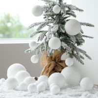 4 10cm White Foam Snowball for Home Wedding Christmas Hanging Ornaments Xmas Tree Pendant Foam Ball New Year Navidad Decorations