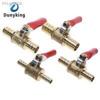 red handle small Valve 6mm-12mm Hose Barb Inline Brass Water Oil Air Gas Fuel Line Shutoff Ball Valve Pipe Fittings