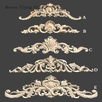 Dropshipping classic wood carving flower piece solid wood corner flower applique patch new house porch cabinet door carving