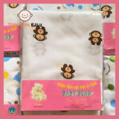 [HCM]Khăn tắm sơ sinh in hình 2 Lớp sợi mịn Baby Bear túi 1 cái 75x95 cm