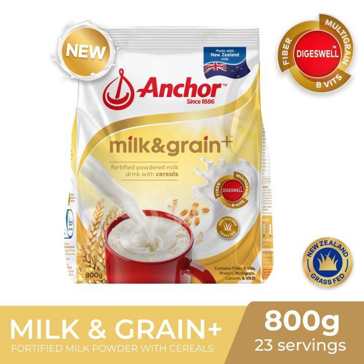 Anchor Milk and Grain Plus Milk Powder Plain 800g Lazada PH