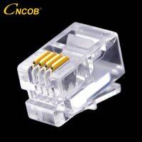 CNCOB 4P4C RJ9 telephone handset connector 4-core audio connector 4-wire plug Gold-plated copper chip 100pcs