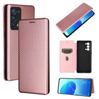 Oppo Reno6 Pro+ 5G Case, EABUY Carbon Fiber Magnetic Closure with Card Slot Flip Case Cover for Oppo Reno6 Pro+ 5G