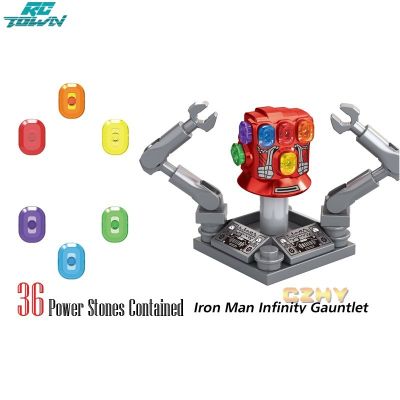 ถุงมือเกราะไอออนแมนอินฟินิตี้กับ36หินพลังงาน Minifigures Thanos บล็อกตัวต่อของเล่นเด็ก XH1361