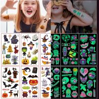 MA1MBB 10pcs/Set ChildrenS Cartoon Night Glow Halloween Tattoo Stickers ChrismasParty Activities Holiday Gatherings Temporary