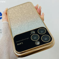 YJJ สำหรับ iPhone 15 14 Pro Max,สำหรับ iPhone 11 12 13 14Plus X Xr เงาวับบลิงหรูหราชุบสี่เหลี่ยมกรอบเคสโทรศัพท์เลนส์ฝาครอบป้องกัน