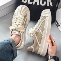 Canvas Shoes for Man 2023 Fashion Comfortable Soft Casual Sneaker Lace-up Flat Thick Sole Summer Vulcanized Shoes Black Shoes