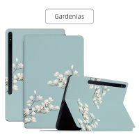 สำหรับ Samsung Galaxy Tab S6 10.5-นิ้ว เคสแท็บเล็ตลายดอกไม้หนังหรูการออกแบบขาตั้งฝาพับด้วยฟังก์ชั่นการนอนหลับและปลุกอัตโนมัติ