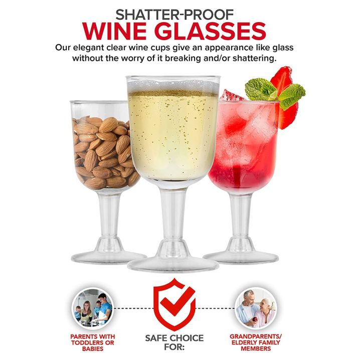 แก้วไวน์พลาสติกใสรีไซเคิลได้-ถ้วยไวน์แตก-ถ้วยแบบใช้แล้วทิ้งและนำกลับมาใช้ใหม่ได้สำหรับแชมเปญขนม20ชิ้น