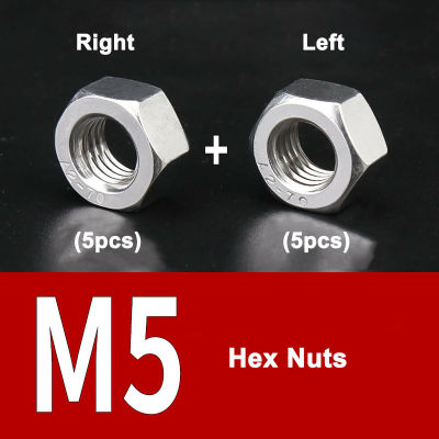 M4~M16 Left and Right Hand Thread Hex Nut Set 304 A2 Stainless Steel Positive and Reverse Thread Hexagon Nuts Kit Nails Screws Fasteners