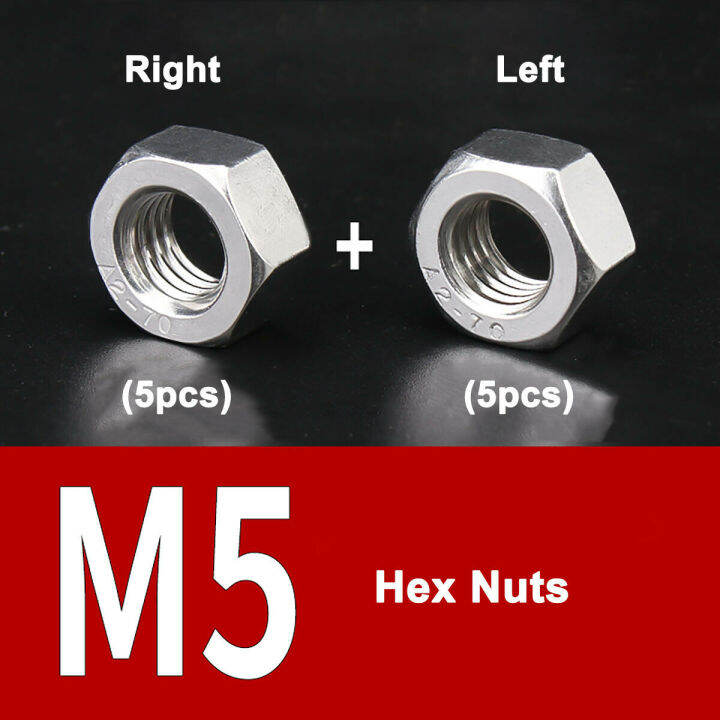 m4-m16-left-and-right-hand-thread-hex-nut-set-304-a2-stainless-steel-positive-and-reverse-thread-hexagon-nuts-kit-nails-screws-fasteners