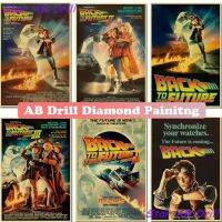 New Film 5D Diamond Painting Kit Sci fi Back to The Future AB Drill Propaganda Car Embroidery Mosaic Art Cross Stitch Home Decor