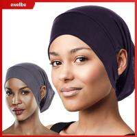 EWELLBE สำหรับ hijabs อุปกรณ์เสริมเสริม พร้อมส่ง ใต้ฝามีรูหู หมวกคลุมฮิญาบ หมวกผ้าพันคออิสลาม ฮิญาบของผู้หญิง