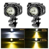 60W Motorcycle LED Driving Lights Fog Lamp Spot Lights White+Yellow Headlights for Motorcycle SUV Boat ATV, 2PCS