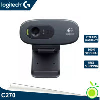 Logitech C270เว็บแคม HD วิดีโอ720P ที่ถ่ายทอดสดเว็บแคมมีไมโครโฟนในตัวเครือข่ายกล้องวีดีโอสำหรับ Windows