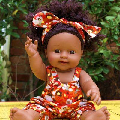 Purple Black Africa USA Doll Afro Long Hair 30Cm 12Inch Reborn Boneca Pop Dolls Baby Poupee Full Silicone Baby Doll Alive Toy