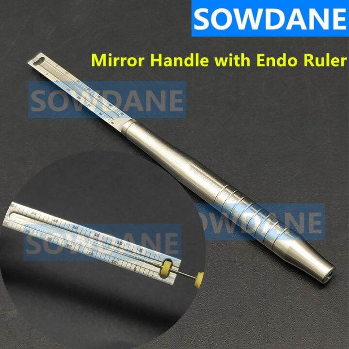 Dental Mouth Mirror Handle With Endo Ruler Oral Care Teeth Clean Examination Hygiene Glass