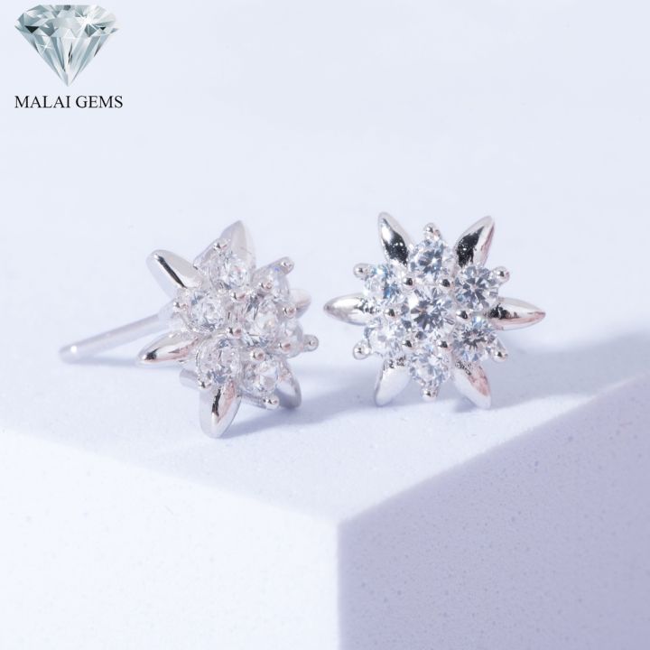 malai-gems-ต่างหูเพชร-เงินแท้-silver-925-เพชรสวิส-cz-เคลือบทองคำขาว-รุ่น-295-ek0004-แถมกล่อง-ต่างหูcz-ต่างหูเงินแท้