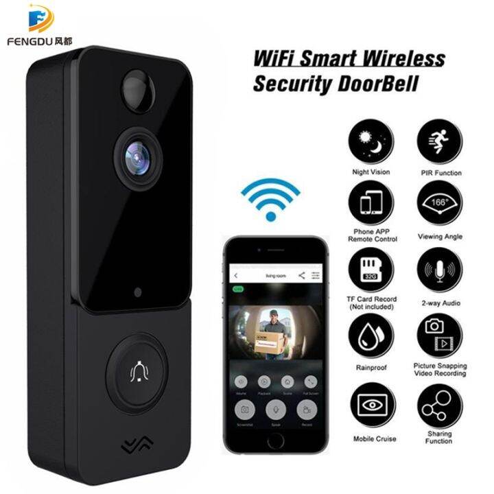 ♤☢ Smart Home Wireless Bell Video Eye Doorbell With Camera 720P/1080P