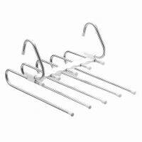 Multiftional Pant Rack 5 In 1 Stretchable Magic Stainless Steel Hanger Five-Layer Wardrobe Travel Storage Trotter Rack Hanger