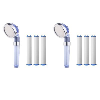 2X High Quality Residual Removal PP Sediment Cartridge Filtered Shower Head Filter Pure Shower 3-Speed Water Outlet Mode