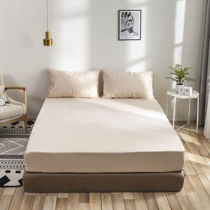 solid-waterproof-mattress-protector-cover-machine-washable-elastic-fitted-sheet-queen-king-size-bed-cover-anti-urine-leakage