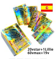 100Pcs Anime Cards Spanish Vstar lillie Vmax V Pikachu Collection  Playing In Español Gifts Kids